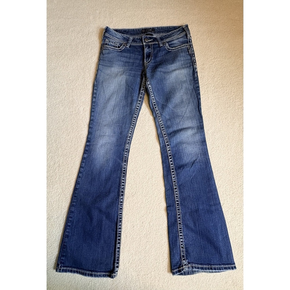 Women's Silver Jeans Suki Mid Slim Boot Cut Blue Jeans Waist 31 Length 34